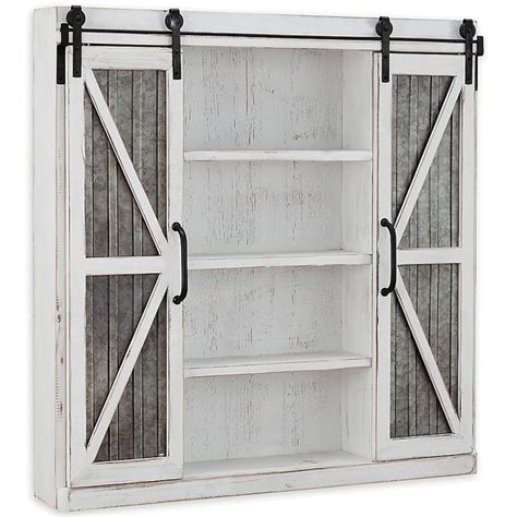 FirsTime® Wynne Farmhouse Barn Door Cabinet in White | Bed Bath & Beyond in 2022 | Barn door ...