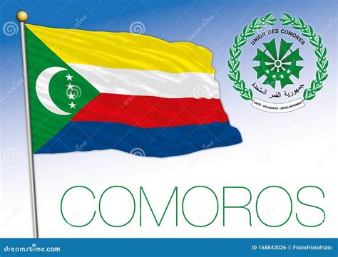 Comoros Islands Community Official Flag and Coat of Arms Stock Vector ...