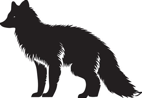 Arctic fox vector silhouette black color 27687307 Vector Art at Vecteezy