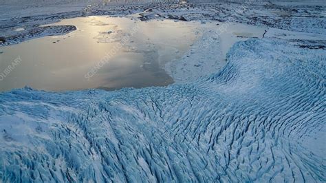 Aerial view of Vatnajokull Water Glacier in Iceland - Stock Video Clip ...