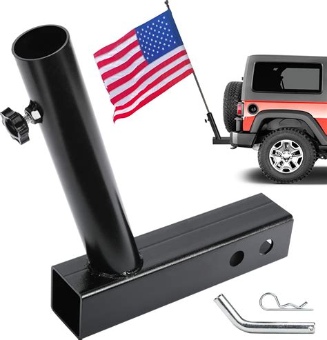 DenForste Hitch Flag Pole Holder, Flagpole Hitch Mount Universal ...