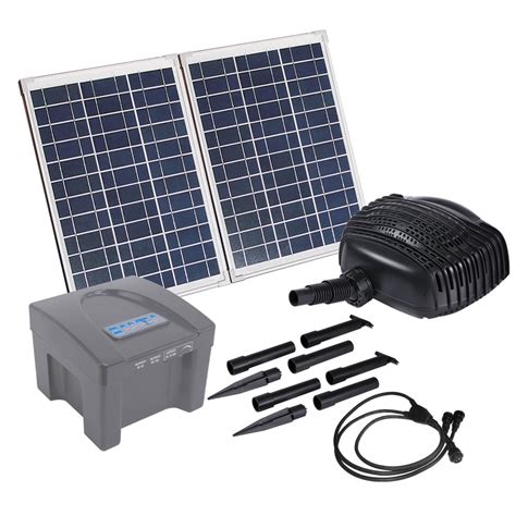 24V Solar Pump Kit with Battery Backup - 800 GPH Max Flow Rate