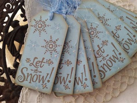 Snowflake Let it Snow Christmas Tags Set of 6 | Etsy | Christmas tag, Handmade gift tags ...