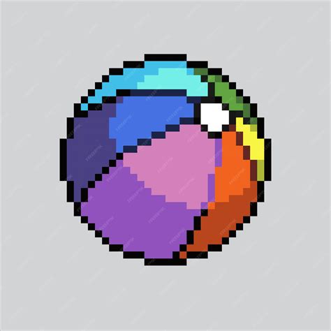 Premium Vector | Pixel art illustration beach ball pixelated beach ball ...