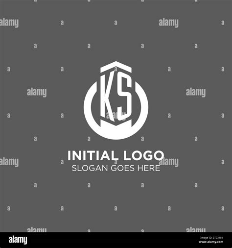 Initial KS circle round line logo, abstract company logo design ideas vector graphic Stock ...