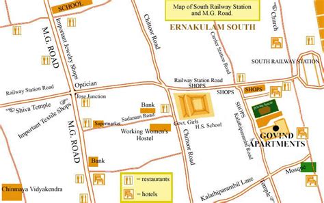 Govind Apartments, Kochi, Kerala - the map of Ernakulam South