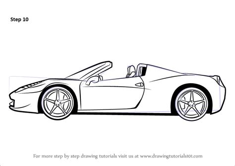 Learn How to Draw a Ferrari (Sports Cars) Step by Step : Drawing Tutorials