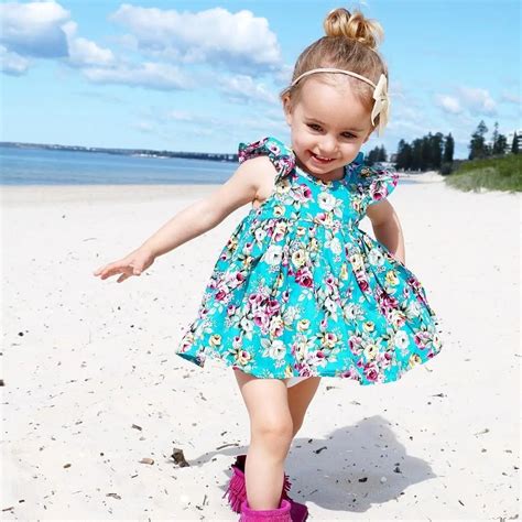 Summer Toddler Infant Kids Baby Girl Floral Ruffle Sundress Dress Briefs Outfits Casual Cute ...