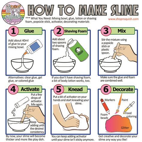 How to Make Slime (with Printable Instructions) | How to make slime ...