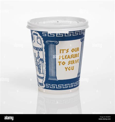 It's our pleasure to serve you NYC iconic coffee cup with lid Stock Photo - Alamy