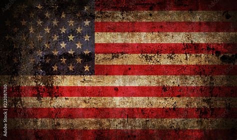 Old grunge USA flag Stock Illustration | Adobe Stock