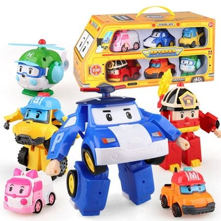 Robocar Poli Transformation Robot Poli Amber Roy Car Toys Action Figure ...