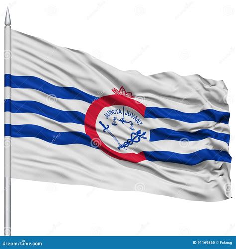 Cincinnati City Flag on Flagpole, USA Stock Illustration - Illustration ...