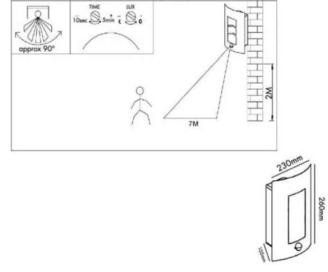 QAZQA 93901 Emmerald WL 1 PIR Modern Outdoor Wall Lamp Instruction Manual