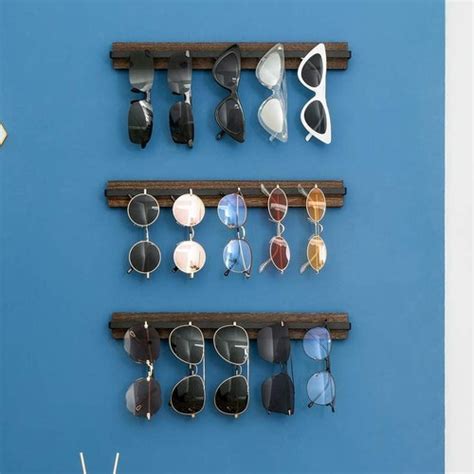 Wood Sunglasses Storage Organizer Wall Mounted Rustic - Etsy