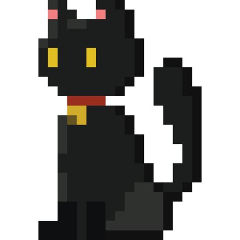 Pixel art cute black cat cartoon character 2 27190725 PNG