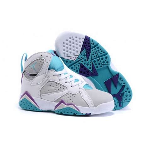 Kids Nike Air Jordan Retro 7 White Blue Purple | Jordan shoes for kids, Air jordans retro, Air ...