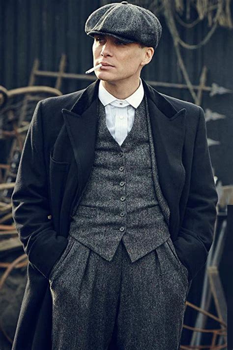 Mens Peaky Blinders Costume Thomas Shelby Grey Herringbone Outfit ...