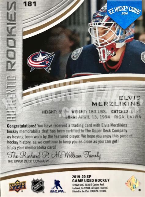 Elvis Merzlikins - IceHockeyCards.com