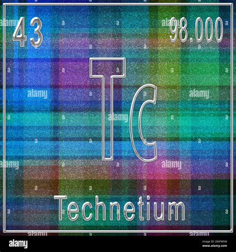 Technetium chemical element, Sign with atomic number and atomic weight ...