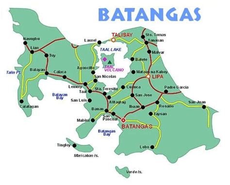 A map of Batangas, Philippines