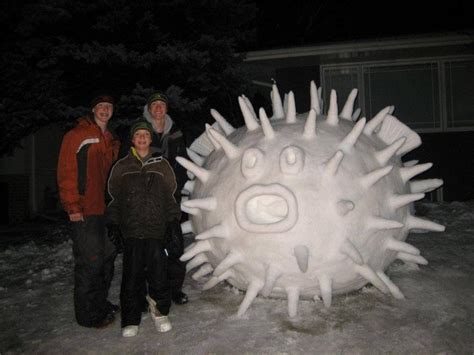 Three Minnesota Brothers Make Monumental Snow Sculptures in the Front Yard of Their Family's Home