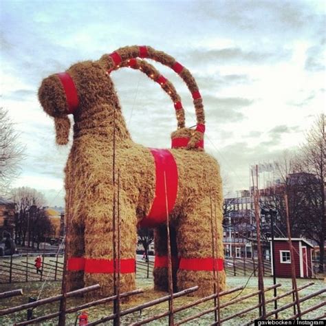 Gavle Goat Hopes To Survive Fire In Christmas 2013 As Swedish Town Protects Giant Straw ...