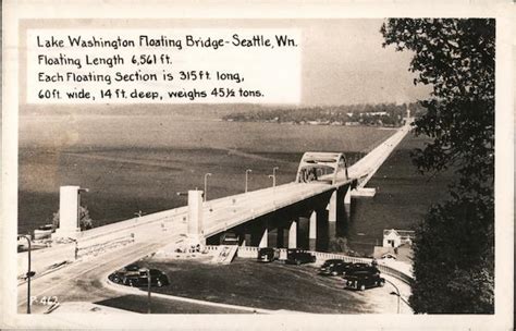 Lake Washington Floating Bridge Seattle, WA Postcard