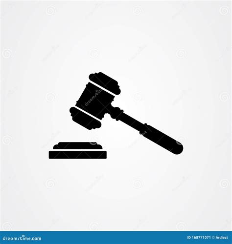 Gavel Law Hammer Icon Logo Design. Vector Illustration Stock Vector ...