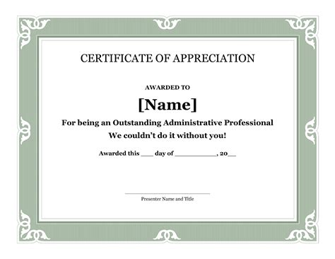 How To Word A Certificate Of Appreciation at Robert Edwards blog