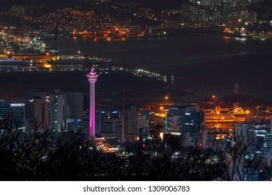 Busan Tower Night Viewpoint Busan Citykorea Stock Photo 1309006783 ...