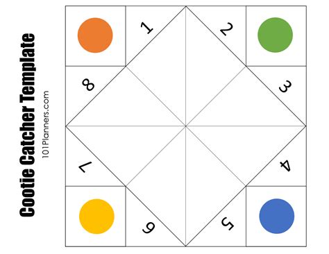 FREE Printable and Typeable Cootie Catcher Template