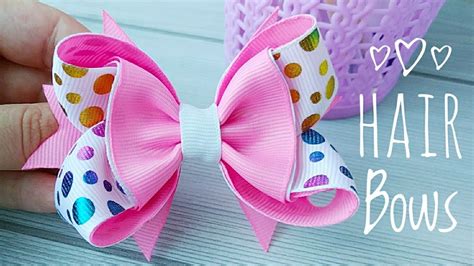 Hair Bow Tutorial / Bow out of Ribbon / How to Make Bows with Ribbon ...