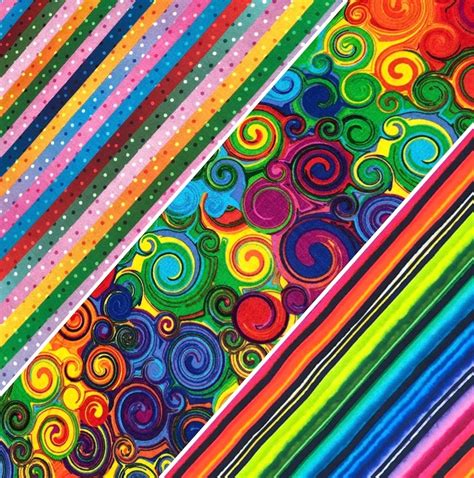 Rainbow Fabric by the yard 100% Cotton Clothing Crafts | Etsy