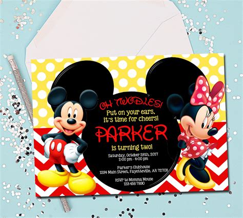 Editable Mickey Mouse Birthday Invitation Instant Download Bobotemp | lupon.gov.ph