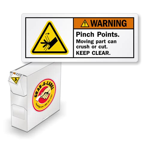 ISO Pinch Points Moving Part Crush Grab-a-Labels Dispenser, SKU - LB-0143-Box
