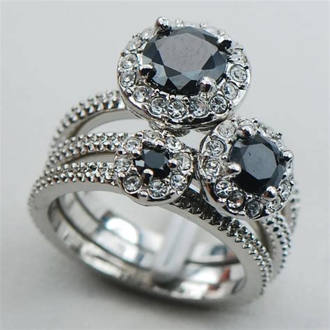 Aliexpress.com : Buy Black Onyx 925 Sterling Silver Top Quality Fancy Jewelry Engagement Wedding ...