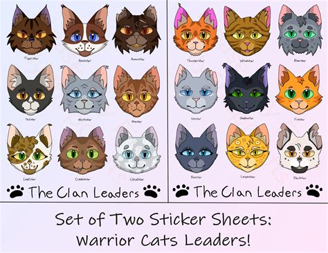 Warrior Cats SVG Digital Stickers INSTANT DOWNLOAD Value Pack: Clan ...