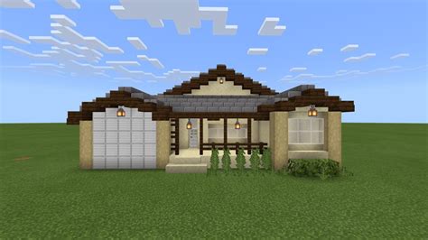 Quick suburban house design with smooth sandstone! : Minecraft