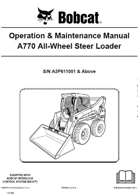 Bobcat A770 Skid-Steer Loader Service Manual