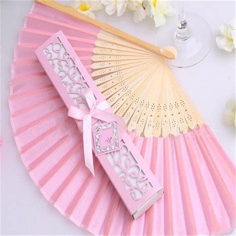 50 pcs pink silk Fan Wedding Sakura Debut Favors Souvenirs Giveaways | Lazada PH