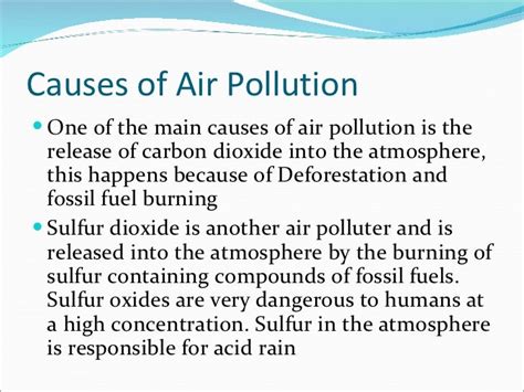 Causes Of Air Pollution In Points