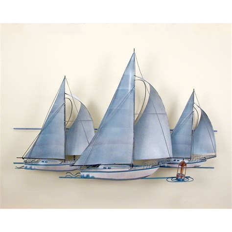 At The Races,Three Sail Boats, Race, Wall Art, Wall Hanging | Nautical metal wall art, Sailboat ...