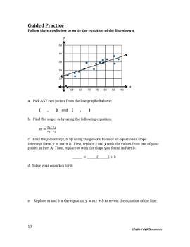 Line of Best Fit Worksheet by Taylor J's Math Materials | TpT