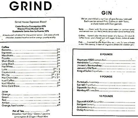 London Grind Menu, Menu for London Grind, London Bridge, London - Zomato UK