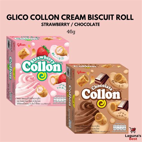 Glico Collon Cream Biscuit Roll - Strawberry / Chocolate / Cream 46g ...