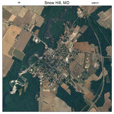 Aerial Photography Map of Snow Hill, MD Maryland