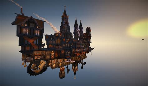 Flying Steampunk City / Ship Minecraft Project