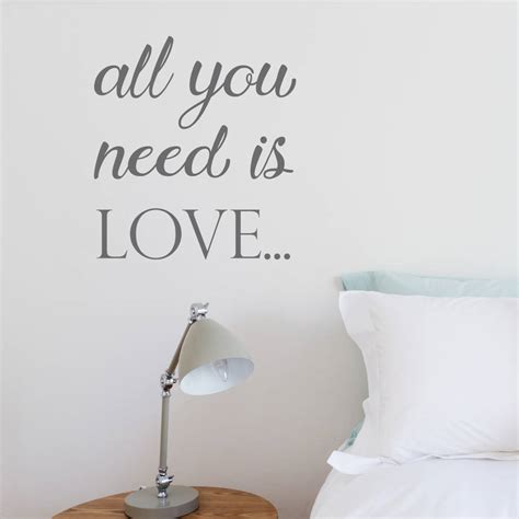 all you need is love wall sticker by nutmeg | notonthehighstreet.com