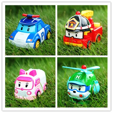 4pcs/Set Robocar Poli Toy Korea Robot Car Transformation Toys Poli Robocar Toys Without Box Best ...